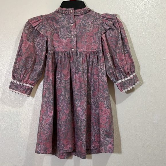 Vintage 80’s Sarah Kent girl’s floral dress with lace bib. Size 5 - Picture 6 of 12